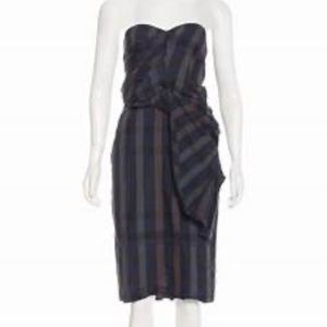 Ports 1961 Plaid Strapless Dress